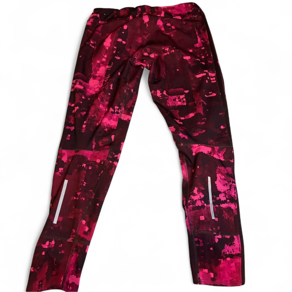 Adidas ClimaCool Women's Pink Abstract Energy Running Leggings - Picture 2 of 6
